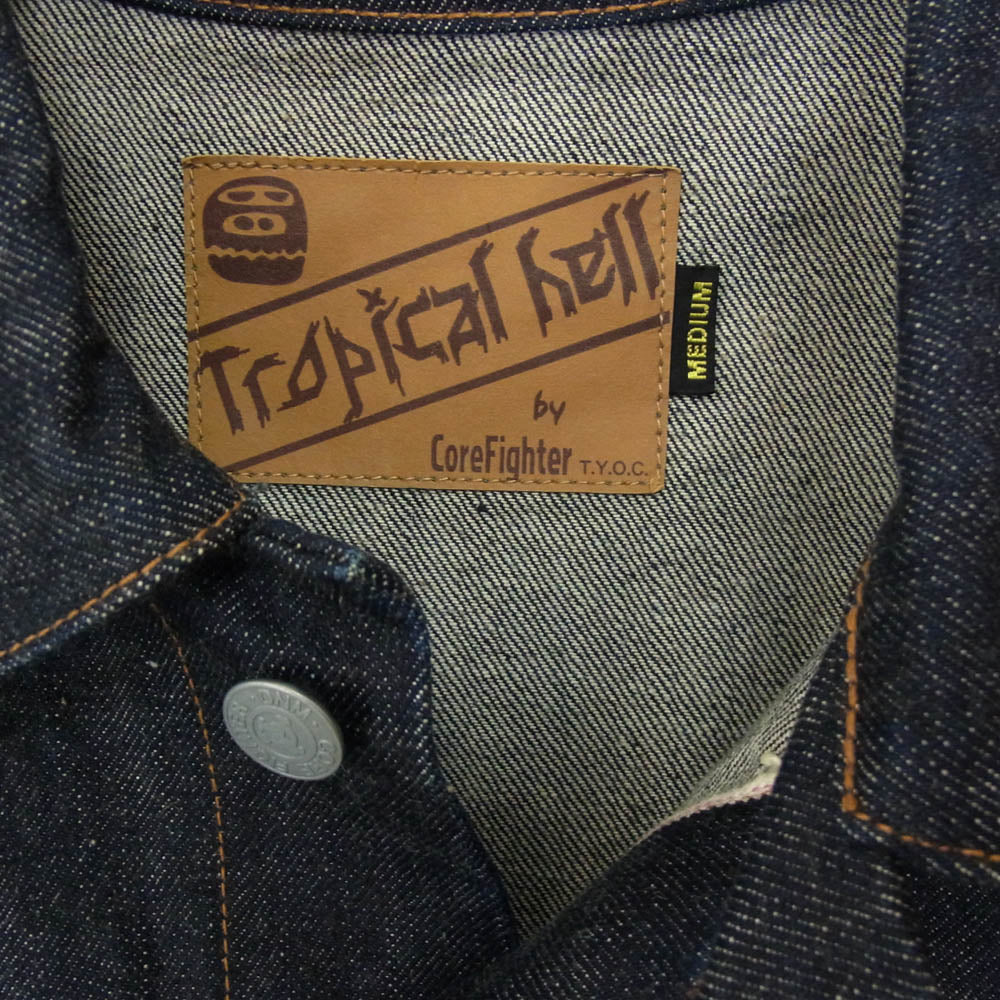 CORE FIGHTER コアファイター TROPICAL HELL Gジャン デニム トラッカー ジャケット インディゴブルー系 M【美品】【中古】