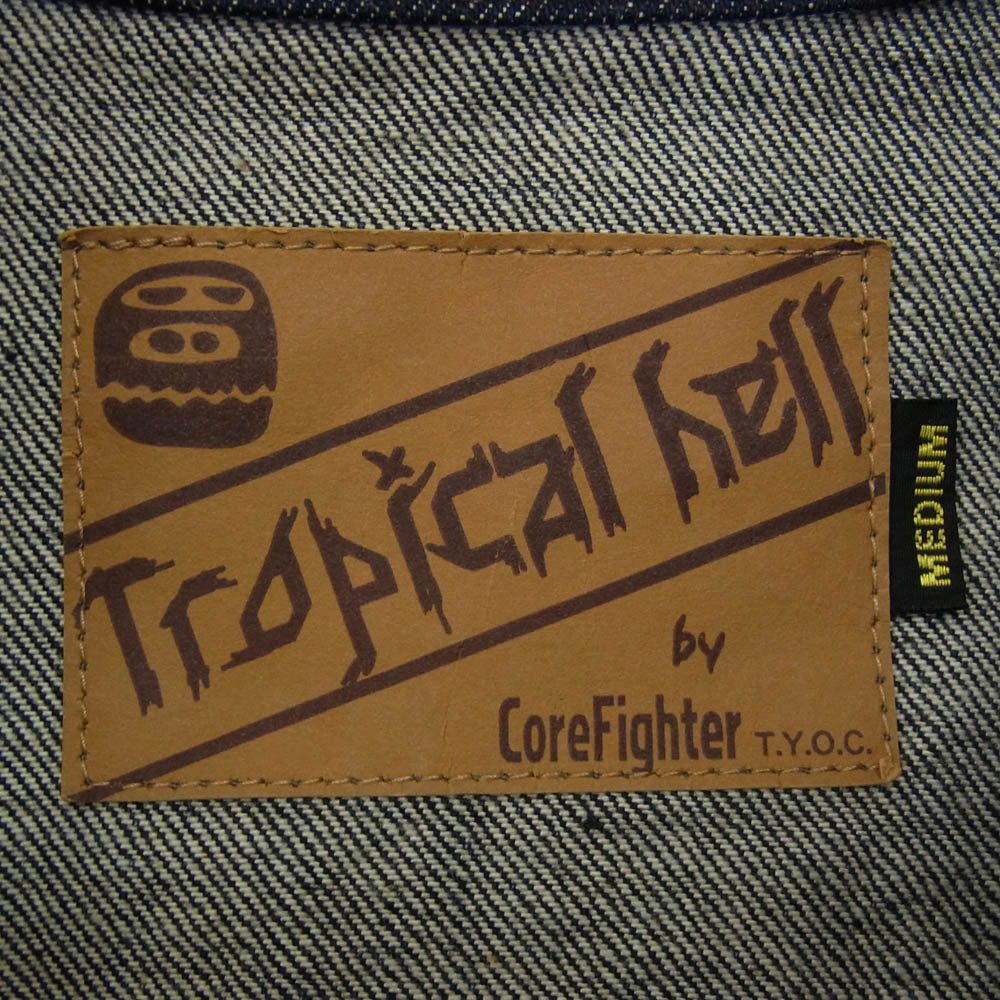CORE FIGHTER コアファイター TROPICAL HELL Gジャン デニム トラッカー ジャケット インディゴブルー系 M【美品】【中古】