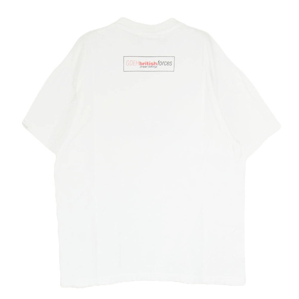 GOODENOUGH グッドイナフ 90s archive アーカイブ UKG british forces 手榴弾 プリント 半袖 Tシャツ ホワイト系 L【美品】【中古】