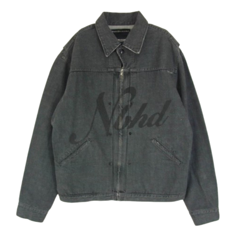 NEIGHBORHOOD ネイバーフッド 02AW 2000年製 Y2K Nbhd ロゴ ブラック デニム トラッカー ジャケット ブラック系 M【中古】