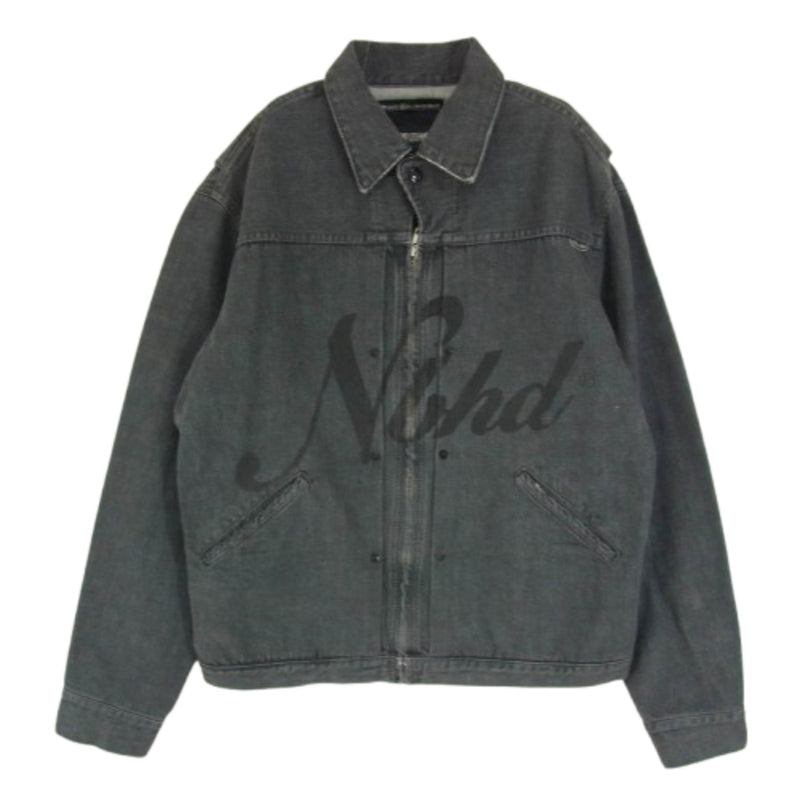 NEIGHBORHOOD ネイバーフッド 02AW 2000年製 Y2K Nbhd ロゴ ブラック デニム トラッカー ジャケット ブラック系 M【中古】