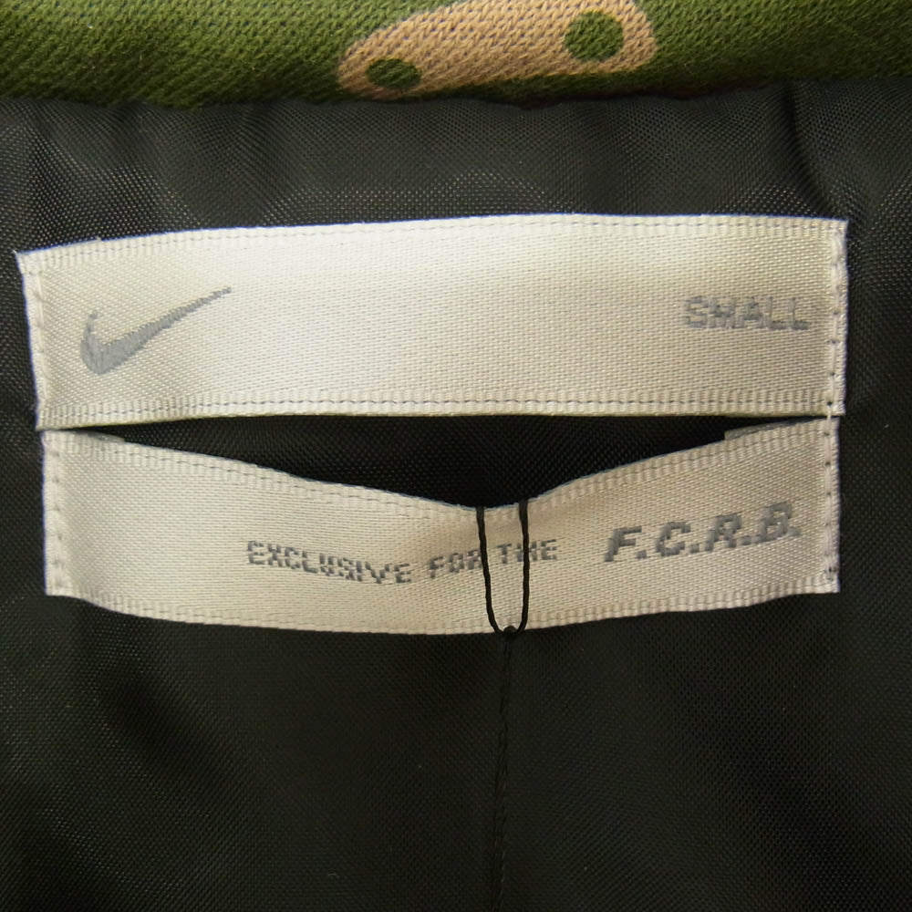 F.C.R.B. エフシーアールビー 01AW 107506 F.C.Real Bristol × NIKE ナイキ 着脱可 カモ柄フード付き 袖レザー 切替 中綿 スタジャン Y2K ブラック系 S【中古】