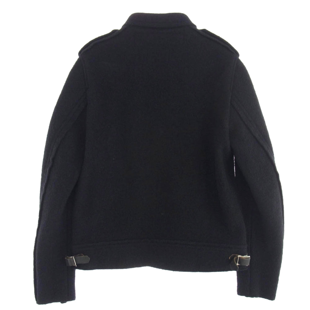 JUNYA WATANABE COMME des GARCONS ジュンヤワタナベコムデギャルソン 03AW WK-J041 × Lewis Leathers ルイスレザー ウール ブークレ 縮絨 シングル ライダース ジャケット ブラック系 M【中古】