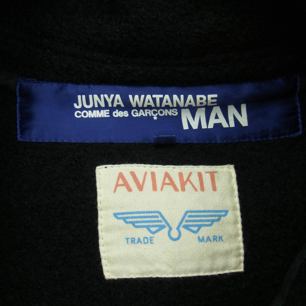 JUNYA WATANABE COMME des GARCONS ジュンヤワタナベコムデギャルソン 03AW WK-J041 × Lewis Leathers ルイスレザー ウール ブークレ 縮絨 シングル ライダース ジャケット ブラック系 M【中古】