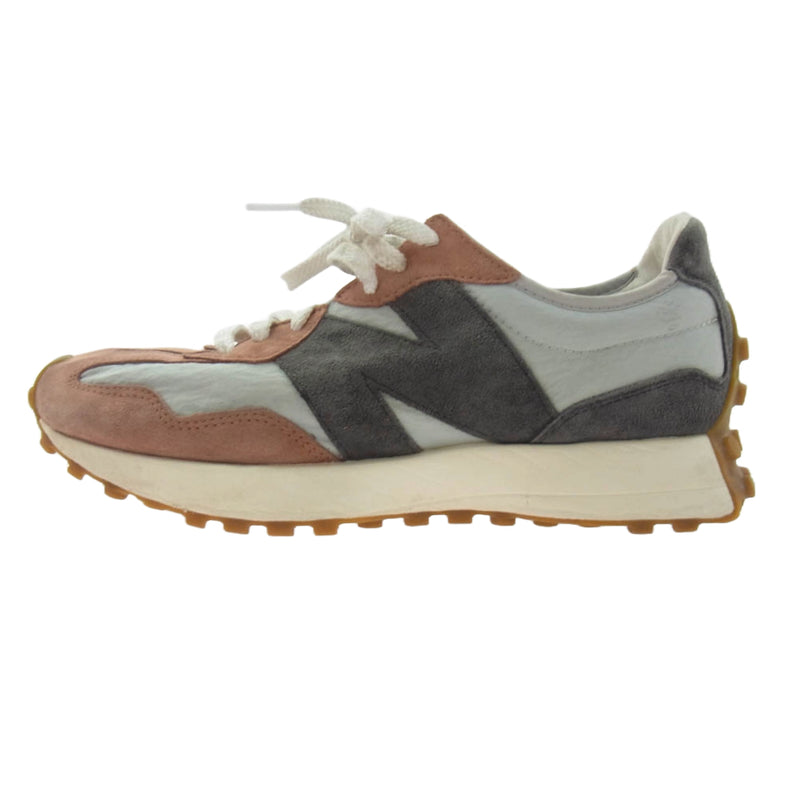 NEW BALANCE ニューバランス MS327JC1 スエード ローカット スニーカー グレー系 ピンク系 27.5cm【中古】