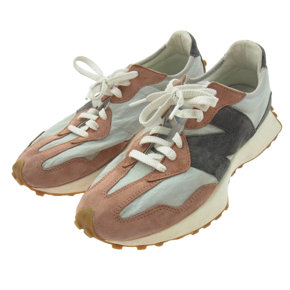 NEW BALANCE ニューバランス MS327JC1 スエード ローカット スニーカー グレー系 ピンク系 27.5cm【中古】