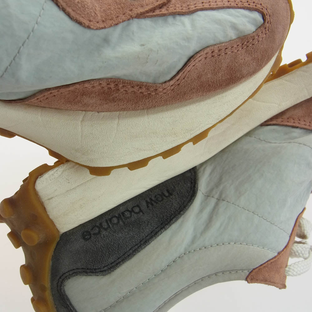 NEW BALANCE ニューバランス MS327JC1 スエード ローカット スニーカー グレー系 ピンク系 27.5cm【中古】