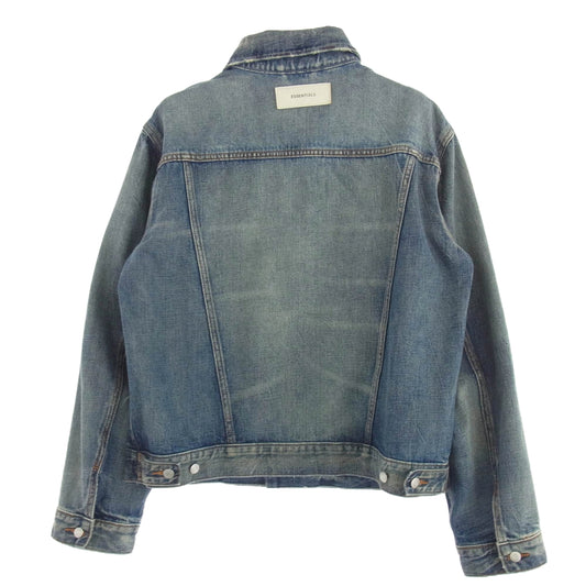 FEAR OF GOD フィアオブゴッド 202SP182003F ESSENTIALS エッセンシャルズ ダメージ加工 デニム ジャケット インディゴブルー系 S【中古】
