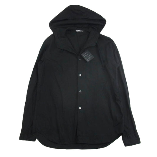 COMME des GARCONS HOMME DEUX コムデギャルソンオムドゥ DN-B044 フード ボタンダウン 長袖 シャツ ブラック系 M【中古】