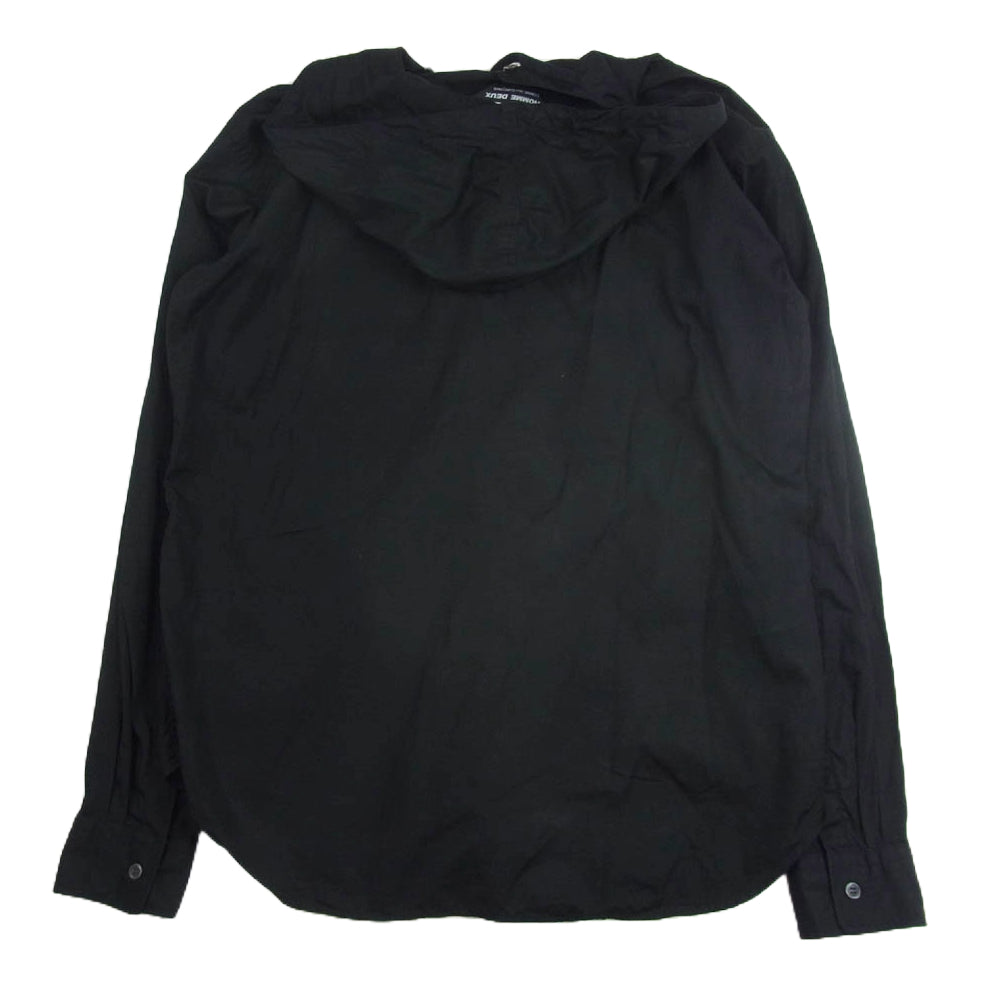 COMME des GARCONS HOMME DEUX コムデギャルソンオムドゥ DN-B044 フード ボタンダウン 長袖 シャツ ブラック系 M【中古】