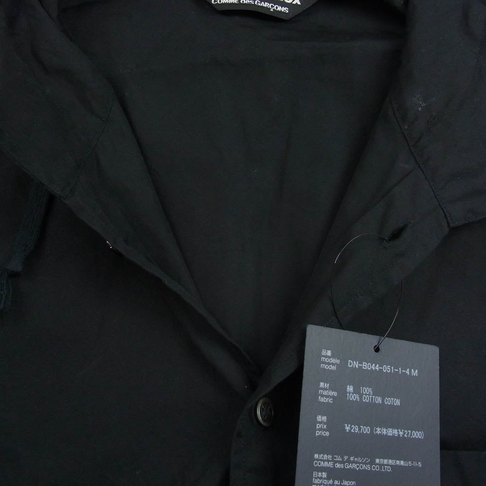 COMME des GARCONS HOMME DEUX コムデギャルソンオムドゥ DN-B044 フード ボタンダウン 長袖 シャツ ブラック系 M【中古】