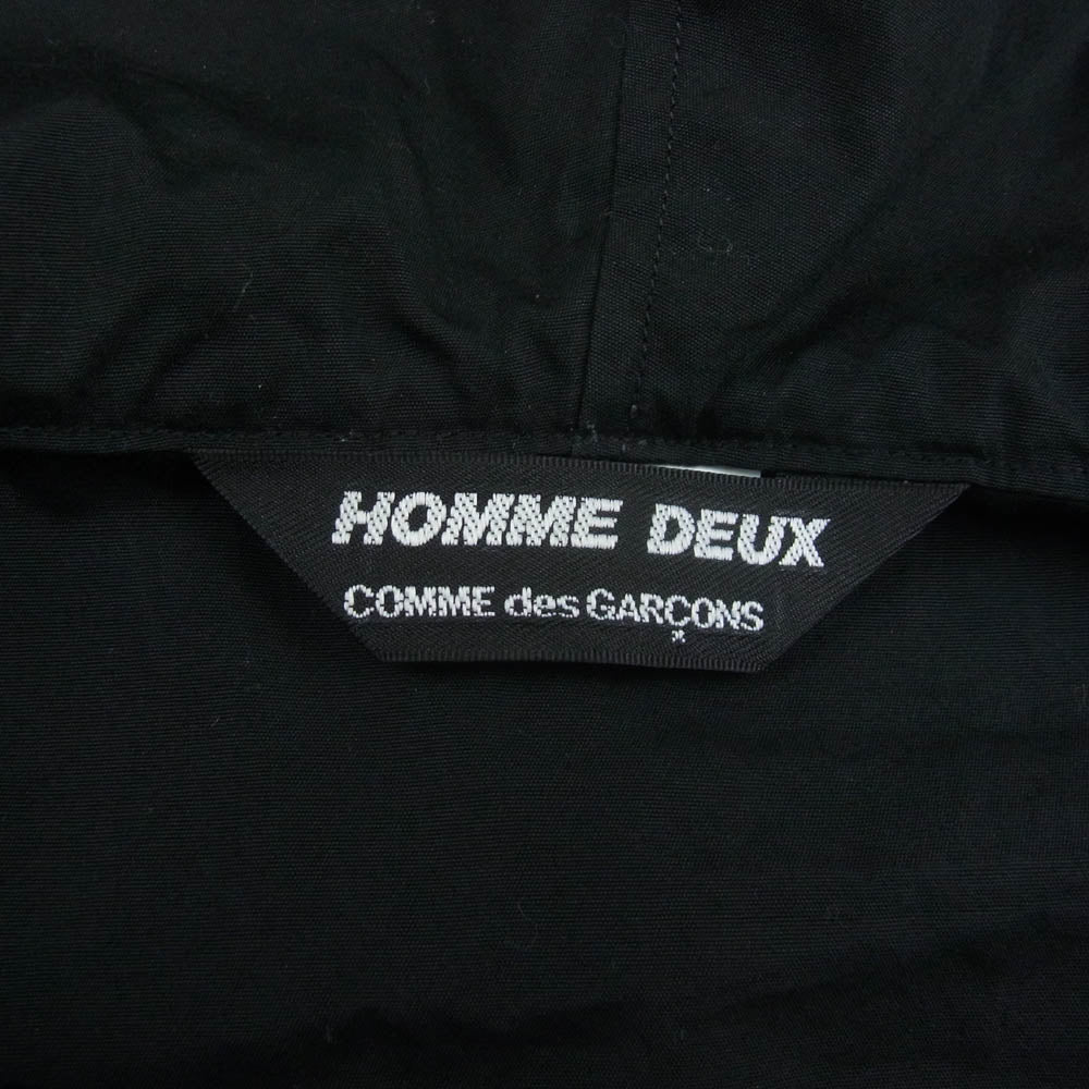 COMME des GARCONS HOMME DEUX コムデギャルソンオムドゥ DN-B044 フード ボタンダウン 長袖 シャツ ブラック系 M【中古】