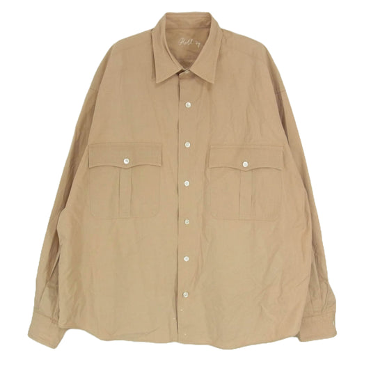 PORTER CLASSIC ポータークラシック ROLL UP COTTON SHIRT ロールアップ ヴィンテージ コットン シャツ ブラウン系 M【中古】