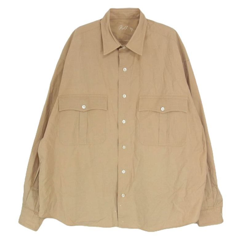 PORTER CLASSIC ポータークラシック ROLL UP COTTON SHIRT ロールアップ ヴィンテージ コットン シャツ ブラウン系 M【中古】