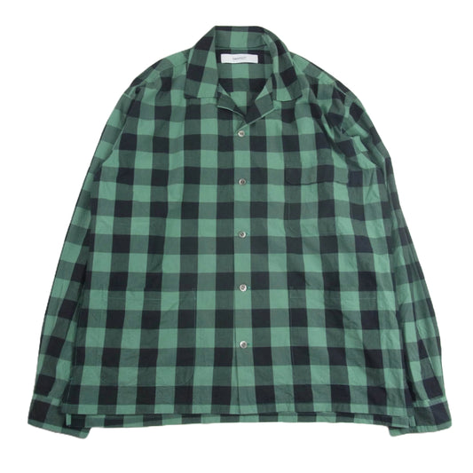 タイオアノット T02-SH03 VENICE OPEN COLLAR Ｈ/S SHIRT ベニス オープンカラー ハーフスリーブ チェック シャツ ブラック系 グリーン系 3【中古】