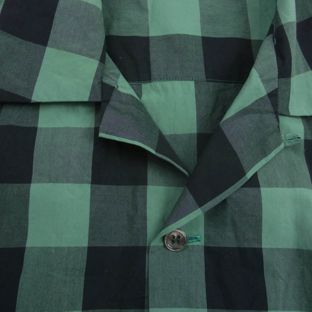 タイオアノット T02-SH03 VENICE OPEN COLLAR Ｈ/S SHIRT ベニス オープンカラー ハーフスリーブ チェック シャツ ブラック系 グリーン系 3【中古】