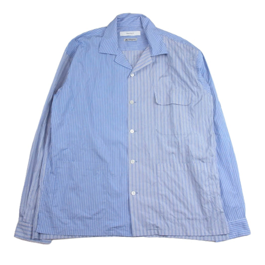 タイオアノット T02-SH09 T.M. OPEN COLLAR SHIRT オープンカラー ストライプ シャツ ブルー系 3【中古】