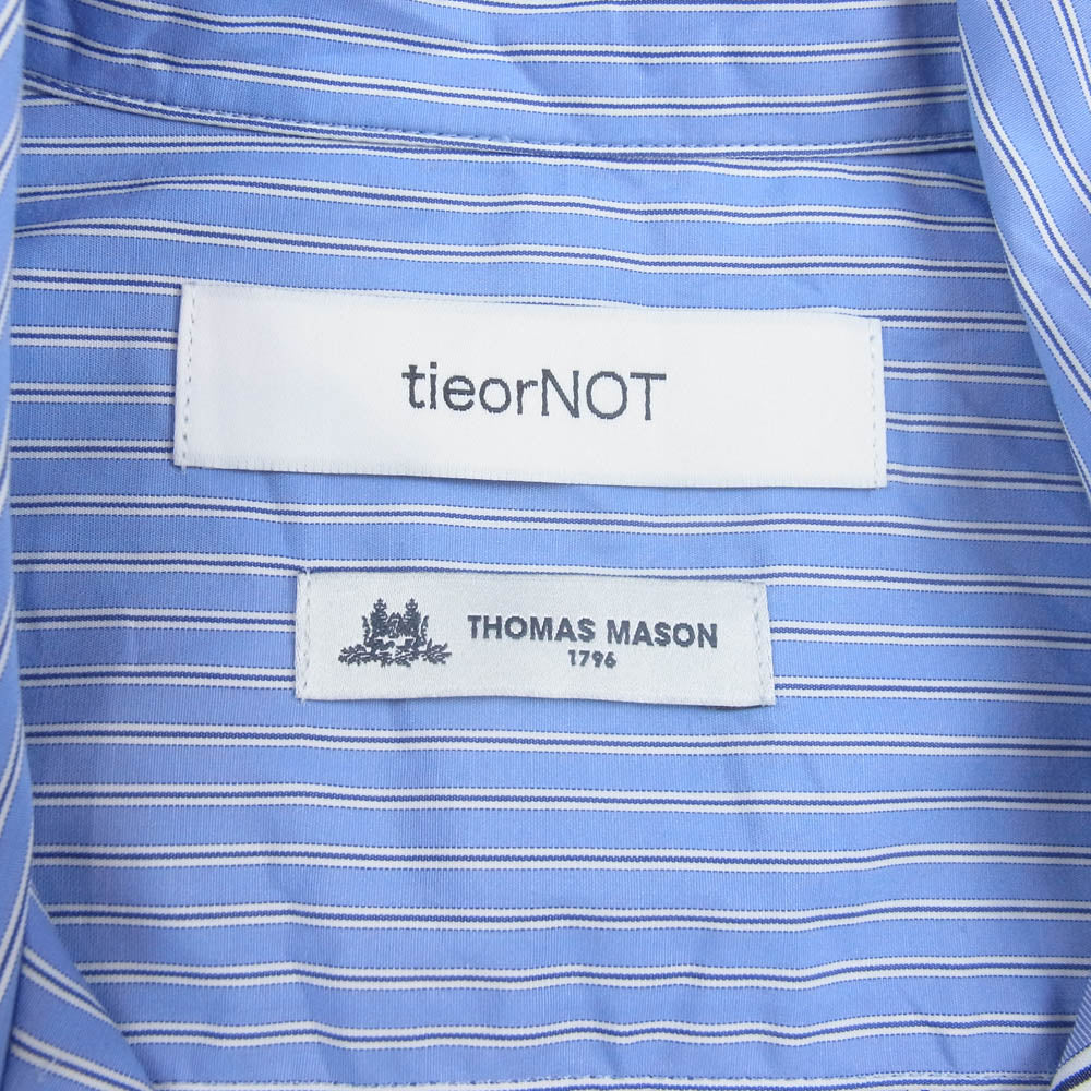 タイオアノット T02-SH09 T.M. OPEN COLLAR SHIRT オープンカラー ストライプ シャツ ブルー系 3【中古】