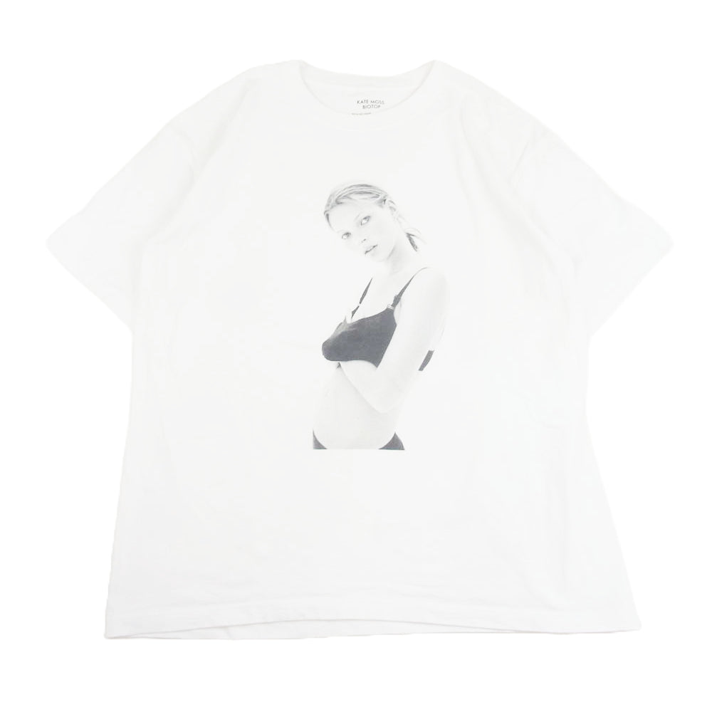 ビオトープ BOM-74000-A Kate Moss ケイトモス by David Sims Photo T-shirts フォトプリント Tシャツ ホワイト系 XL【中古】