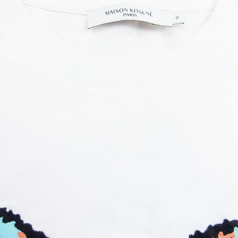 MAISON KITSUNE メゾンキツネ KM00118KJ0008 VIBRANT FOX HEAD プリント クルーネック Tシャツ 半袖 ホワイト系 M【中古】
