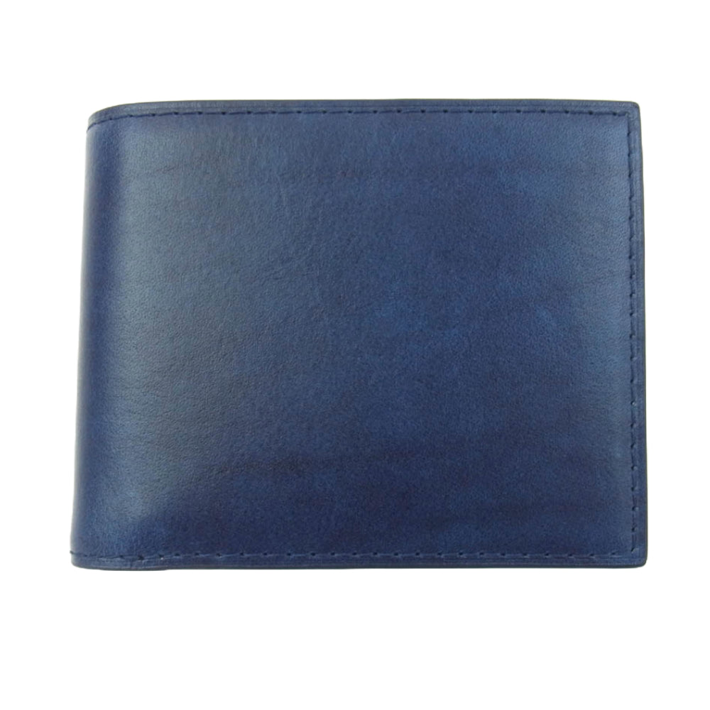 バギーポート 藍染レザー 二つ折り 財布 ウォレット ブルー系 ライトブラウン系【中古】