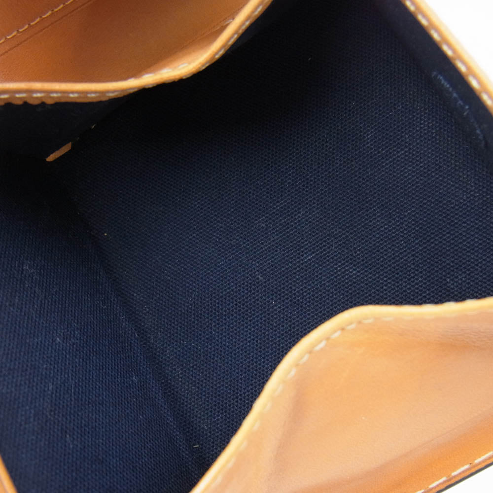 バギーポート 藍染レザー 二つ折り 財布 ウォレット ブルー系 ライトブラウン系【中古】