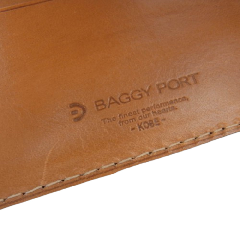 バギーポート 藍染レザー 二つ折り 財布 ウォレット ブルー系 ライトブラウン系【中古】