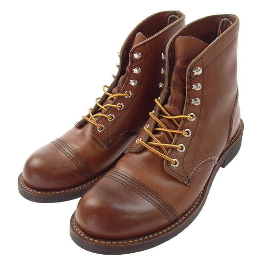 RED WING レッドウィング 8089 Iron Ranger アイアンレンジャー レースアップ ブーツ ※ソール・ヒールカスタム 裏貼り有 ブラウン系 26cm【中古】