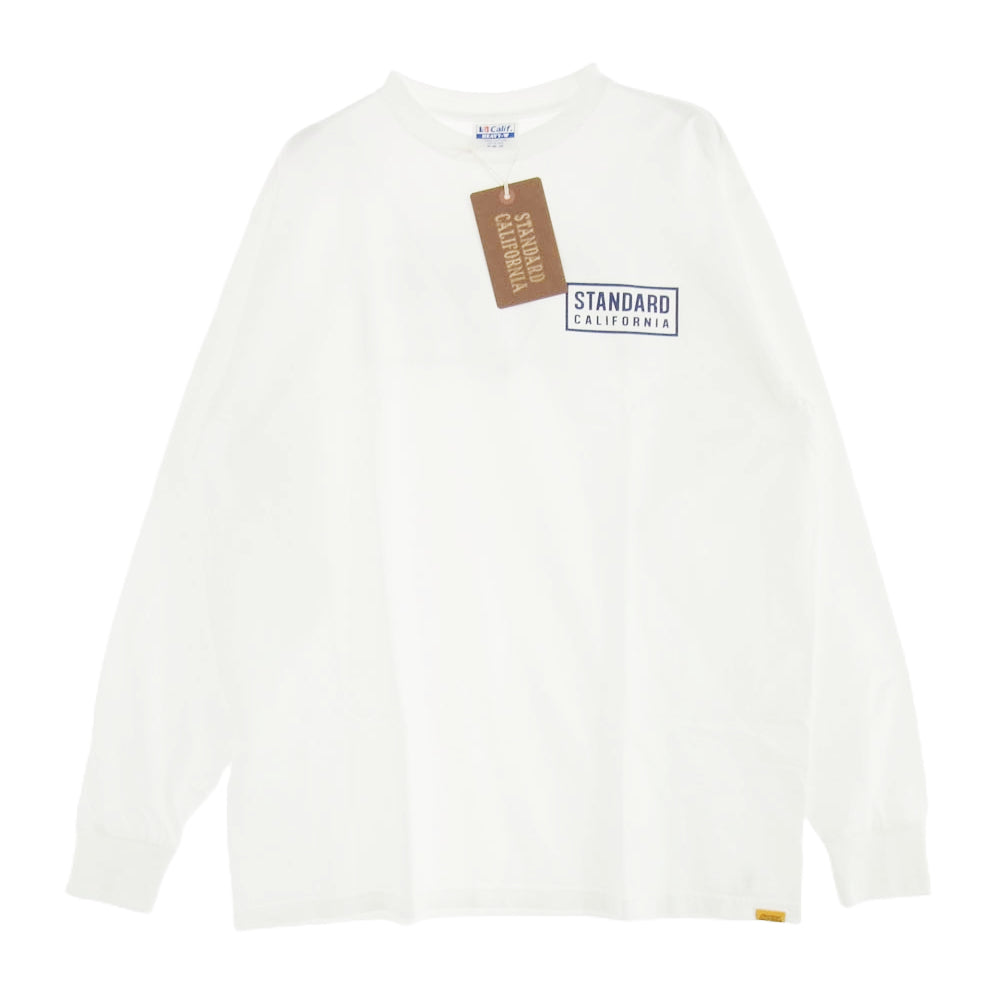 STANDARD CALIFORNIA スタンダードカリフォルニア Heavyweight Box Logo T ヘビーウエイト ボックスロゴ Tシャツ 長袖 ホワイト ホワイト系 XL【極上美品】【中古】