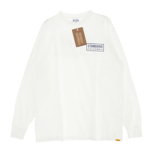 STANDARD CALIFORNIA スタンダードカリフォルニア Heavyweight Box Logo T ヘビーウエイト ボックスロゴ Tシャツ 長袖 ホワイト ホワイト系 XL【極上美品】【中古】
