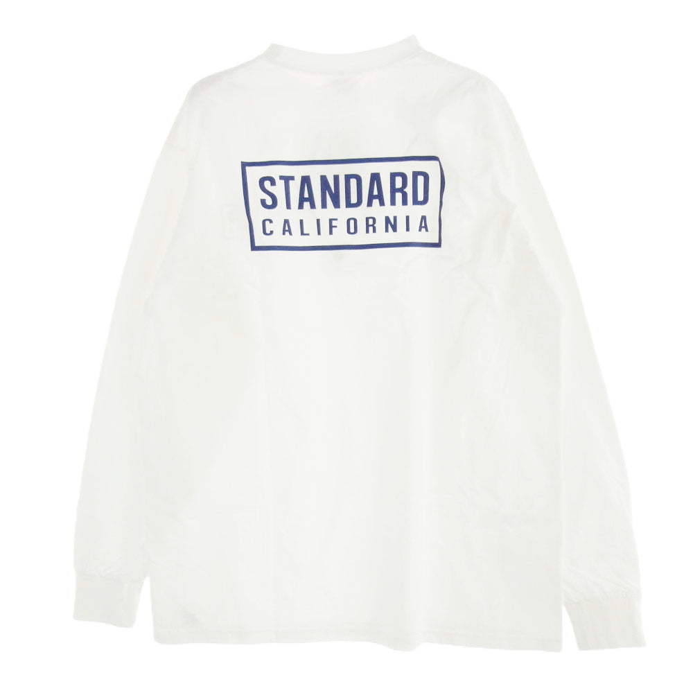 STANDARD CALIFORNIA スタンダードカリフォルニア Heavyweight Box Logo T ヘビーウエイト ボックスロゴ Tシャツ 長袖 ホワイト ホワイト系 XL【極上美品】【中古】