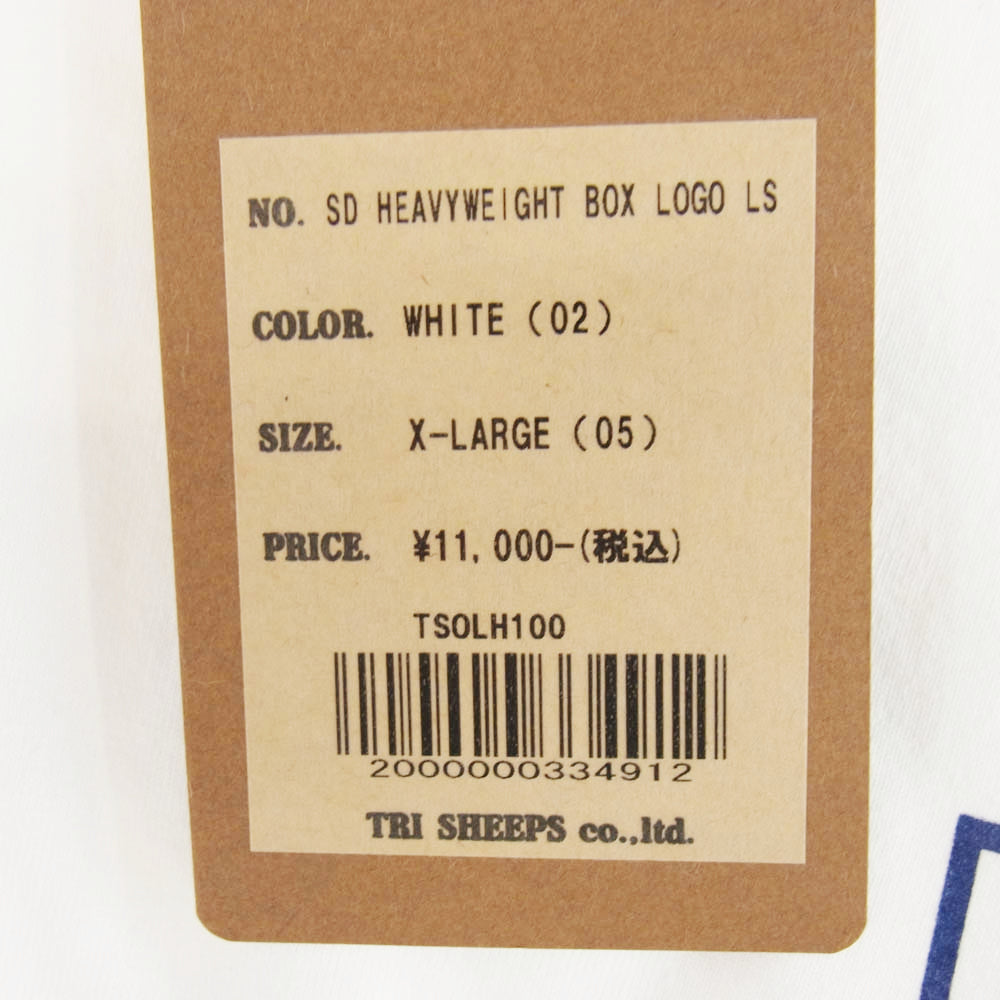 STANDARD CALIFORNIA スタンダードカリフォルニア Heavyweight Box Logo T ヘビーウエイト ボックスロゴ Tシャツ 長袖 ホワイト ホワイト系 XL【極上美品】【中古】