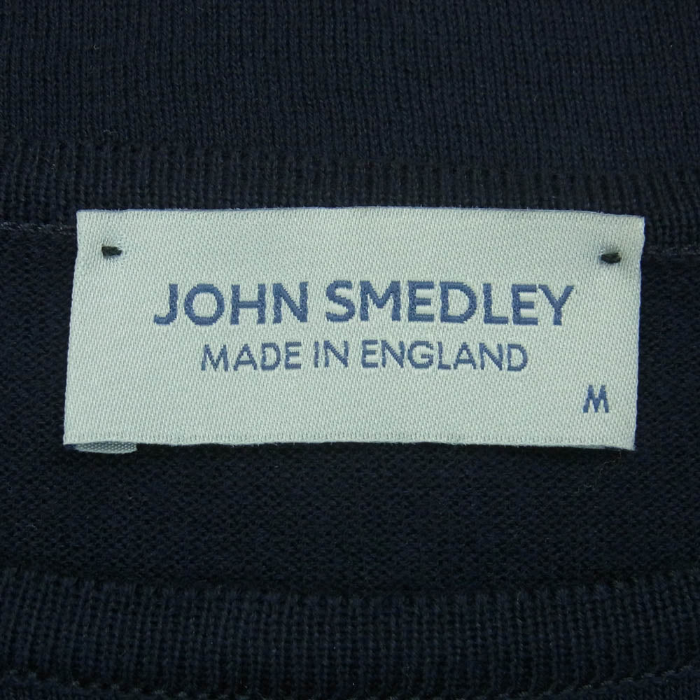 JOHN SMEDLEY ジョンスメドレー コットン 半袖 ニット イギリス製 ダークネイビー系 M【中古】
