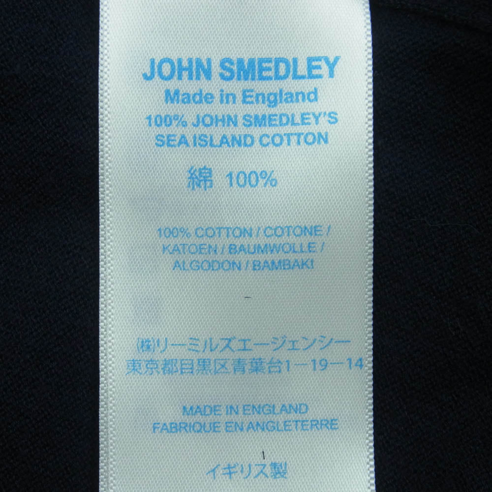JOHN SMEDLEY ジョンスメドレー コットン 半袖 ニット イギリス製 ダークネイビー系 M【中古】