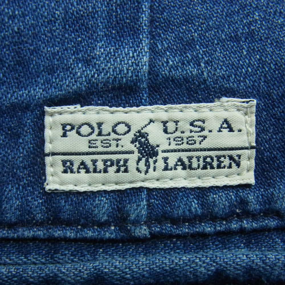POLO RALPH LAUREN ポロ・ラルフローレン USA デニム ハーフ ショート パンツ インディゴブルー系 32【中古】