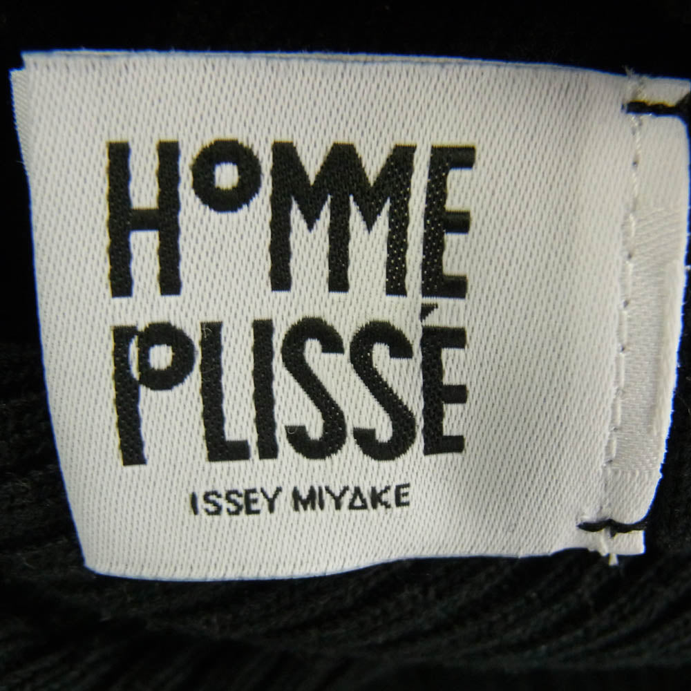 HOMME PLISSE ISSEY MIYAKE オム プリッセ イッセイミヤケ HP51KF218 BASIC KNIT ベーシック ニット ストレート パンツ ブラック系 1【中古】