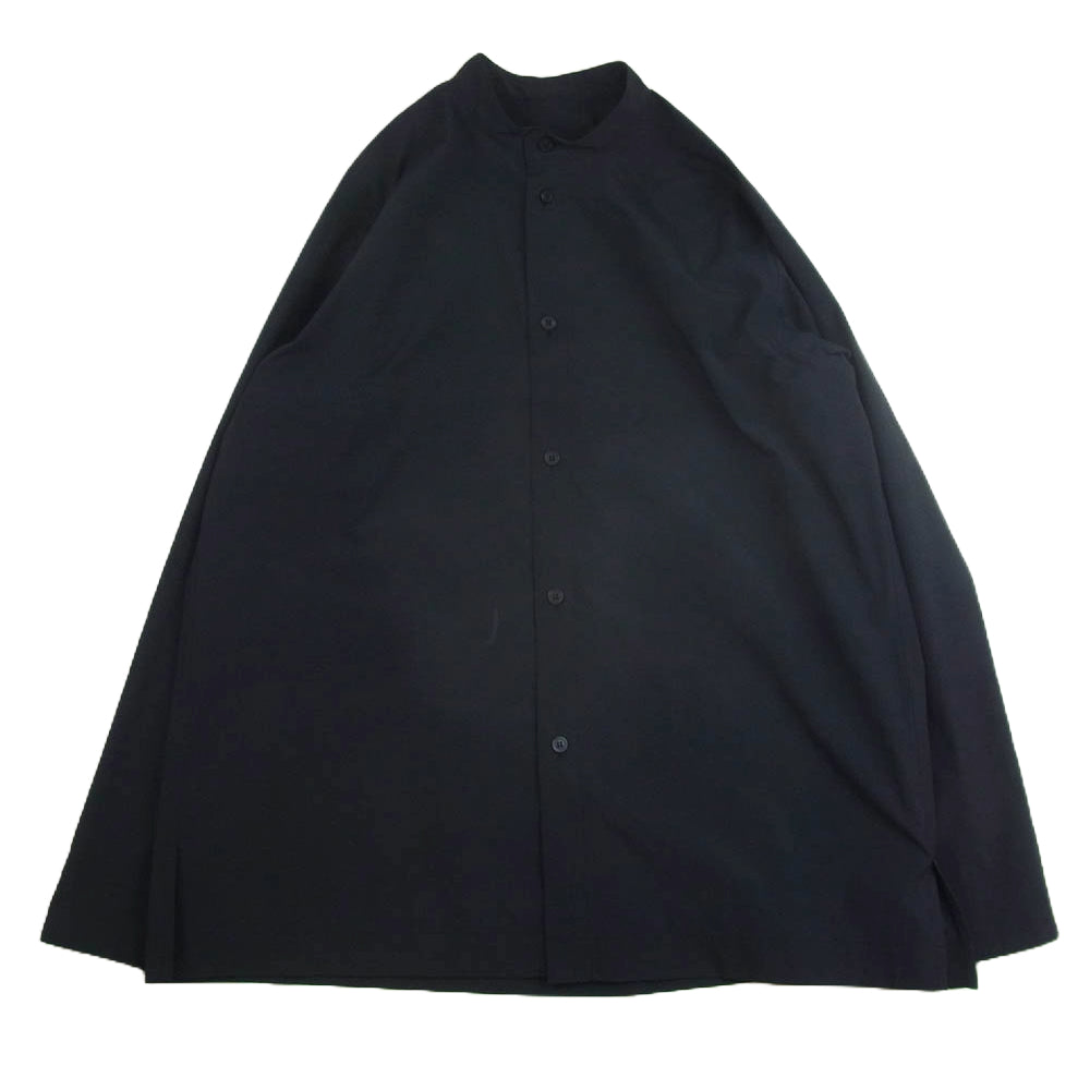 HOMME PLISSE ISSEY MIYAKE オム プリッセ イッセイミヤケ HP43FJ301 SE SHIRT スタンドカラー 長袖 シャツ ネイビー系 4【中古】