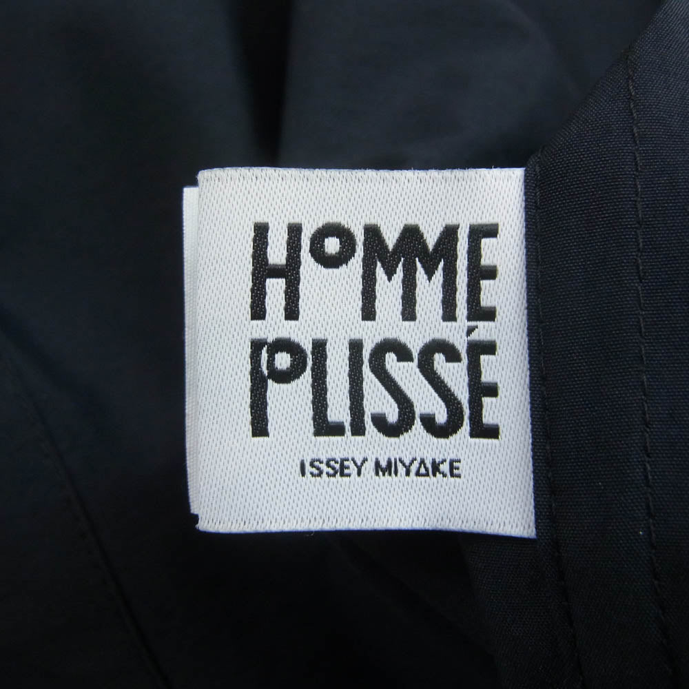 HOMME PLISSE ISSEY MIYAKE オム プリッセ イッセイミヤケ HP43FJ301 SE SHIRT スタンドカラー 長袖 シャツ ネイビー系 4【中古】