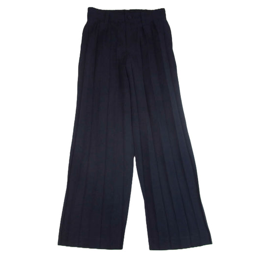 HOMME PLISSE ISSEY MIYAKE オム プリッセ イッセイミヤケ 24SS HP41FF286 EDGE ENSEMBLE アコーディオンプリーツ ストレート 袴 パンツ ネイビー系 2【中古】