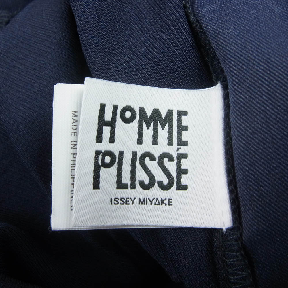 HOMME PLISSE ISSEY MIYAKE オム プリッセ イッセイミヤケ 24SS HP41FF286 EDGE ENSEMBLE アコーディオンプリーツ ストレート 袴 パンツ ネイビー系 2【中古】
