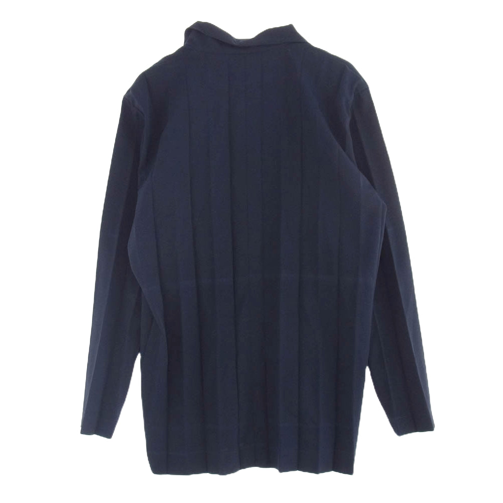 HOMME PLISSE ISSEY MIYAKE オム プリッセ イッセイミヤケ 24SS HP41FD285 EDGE ENSEMBLE アコーディオンプリーツ ジャケット ネイビー系 3【中古】