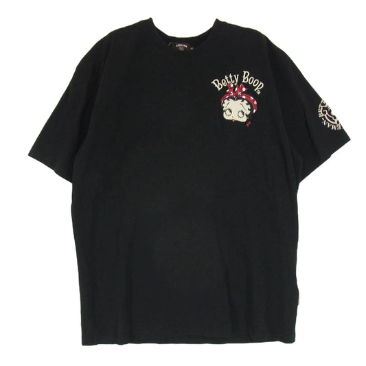 ザブレイブマン × BETTY BOOP ベティブープ 刺繍 Tシャツ 半袖 カットソー ブラック系 XXL【中古】