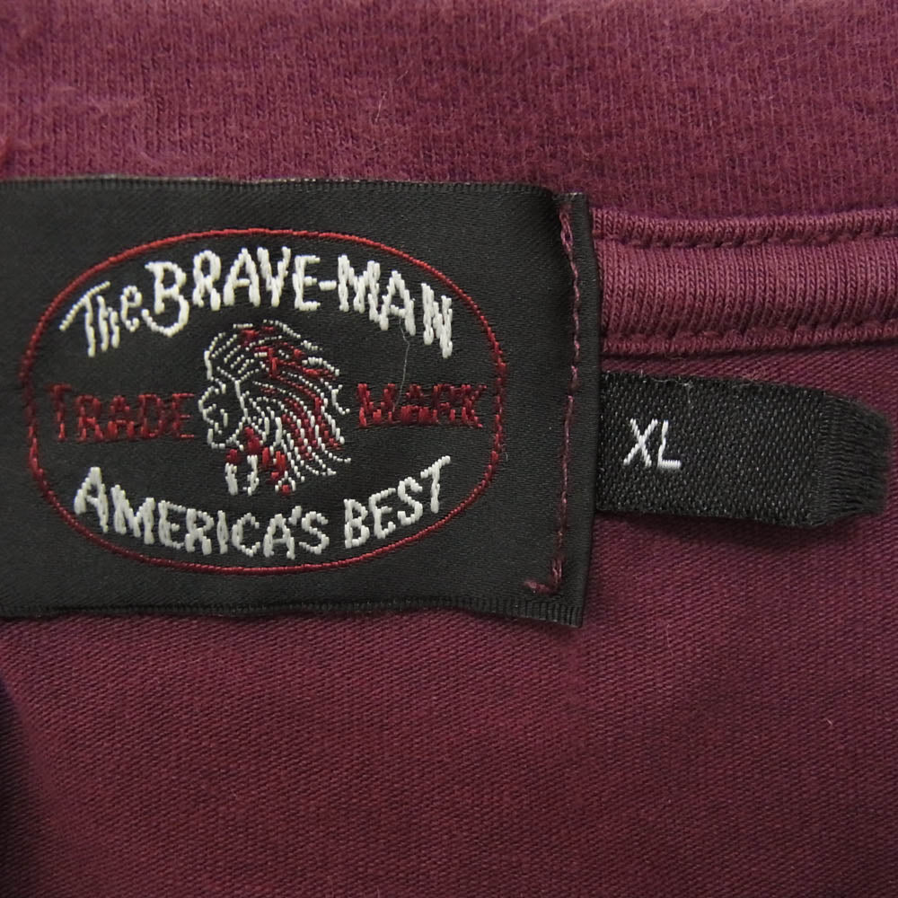 ザブレイブマン × BETTY BOOP ベティブープ 刺繍 5分丈 レイヤード カットソー パープル系 XL【中古】