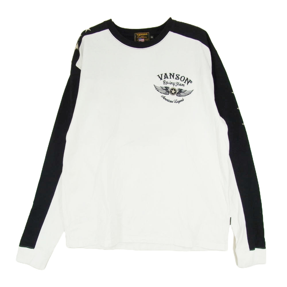 VANSON バンソン バック刺繍 ロングスリーブ カットソー 長袖 ブラック系 XXL【中古】