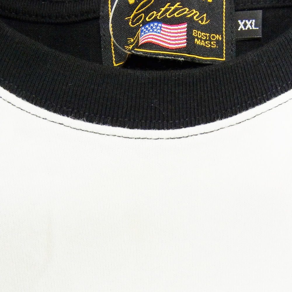 VANSON バンソン バック刺繍 ロングスリーブ カットソー 長袖 ブラック系 XXL【中古】