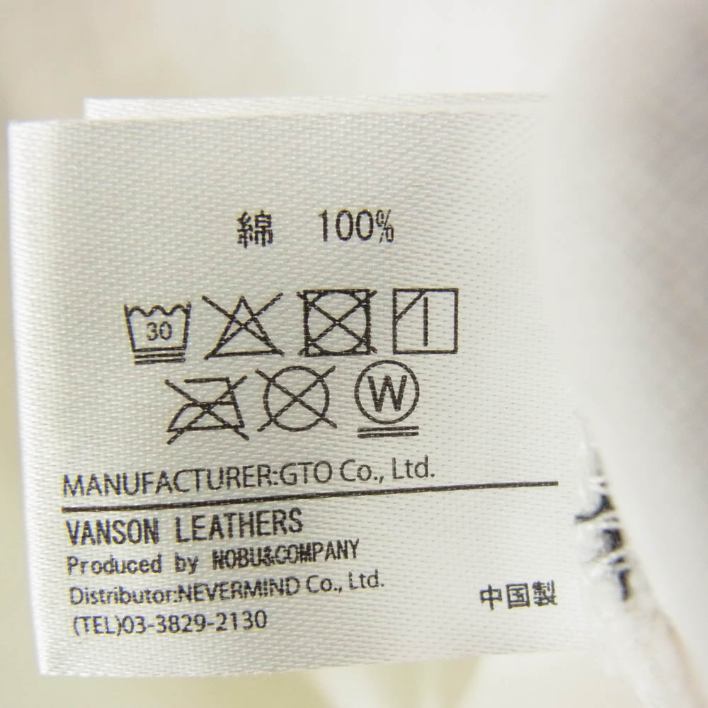 VANSON バンソン バック刺繍 ロングスリーブ カットソー 長袖 ブラック系 XXL【中古】