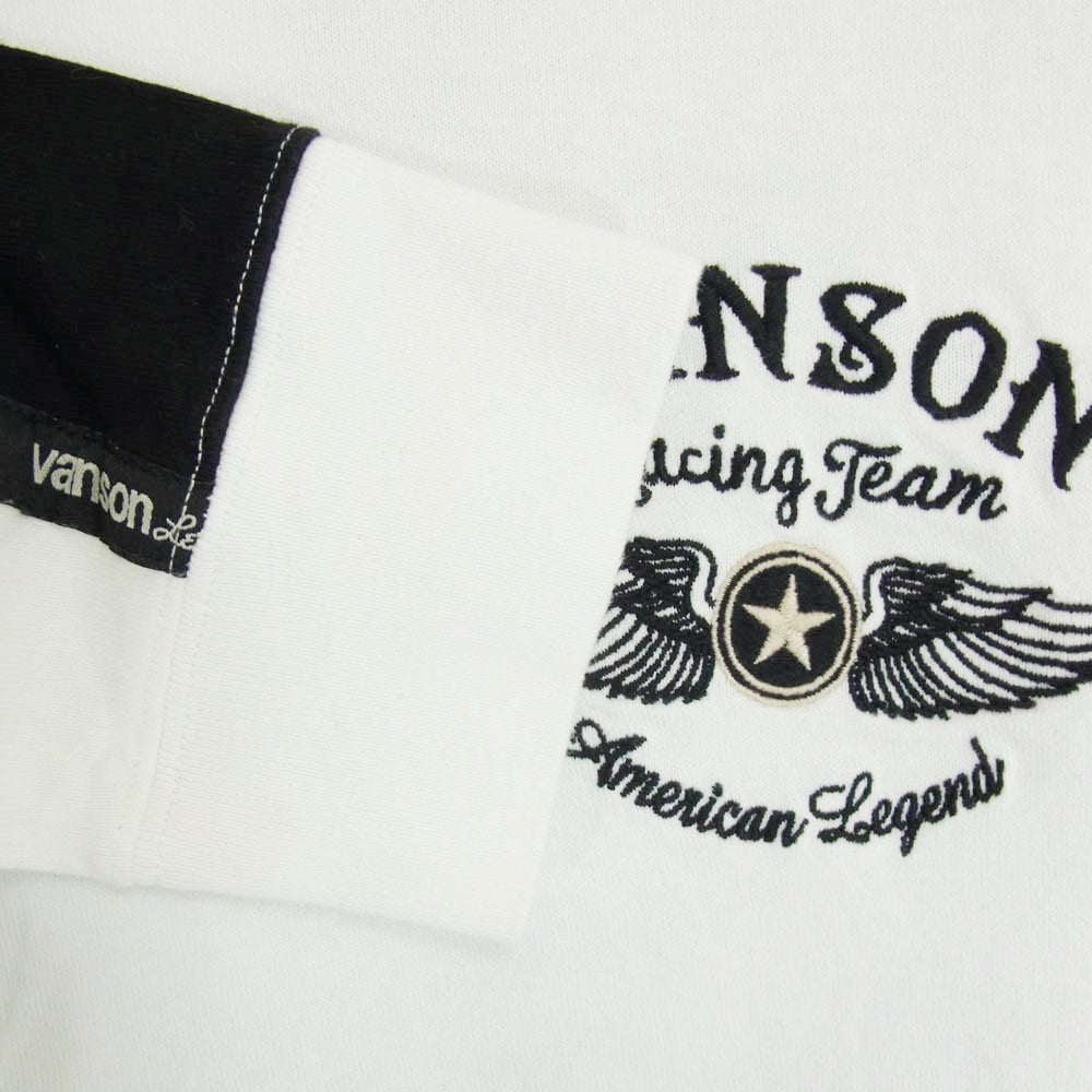 VANSON バンソン バック刺繍 ロングスリーブ カットソー 長袖 ブラック系 XXL【中古】