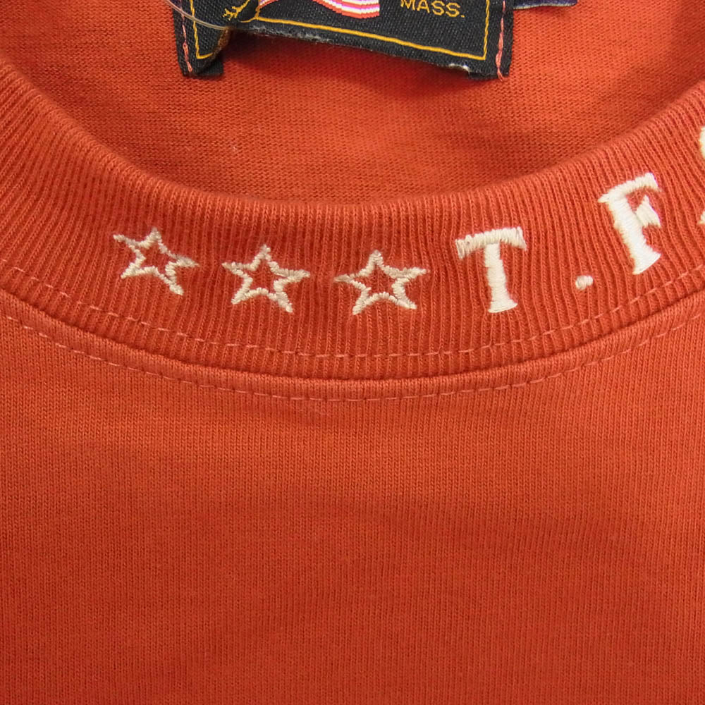 VANSON バンソン バック刺繍 長袖カットソー オレンジ レッド系 XXL【中古】