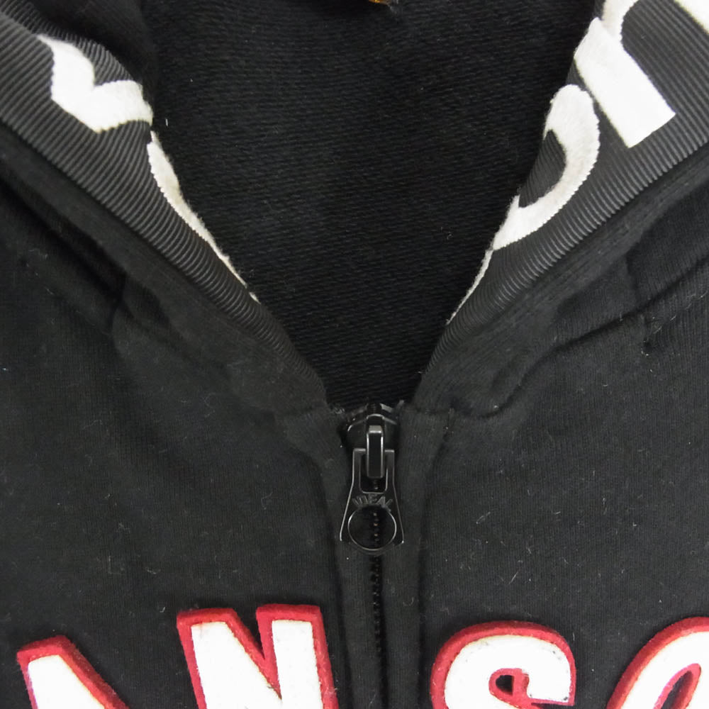 VANSON バンソン LEATHERS ロゴデザイン ジップパーカー フーディー ブラック系 XXL【中古】