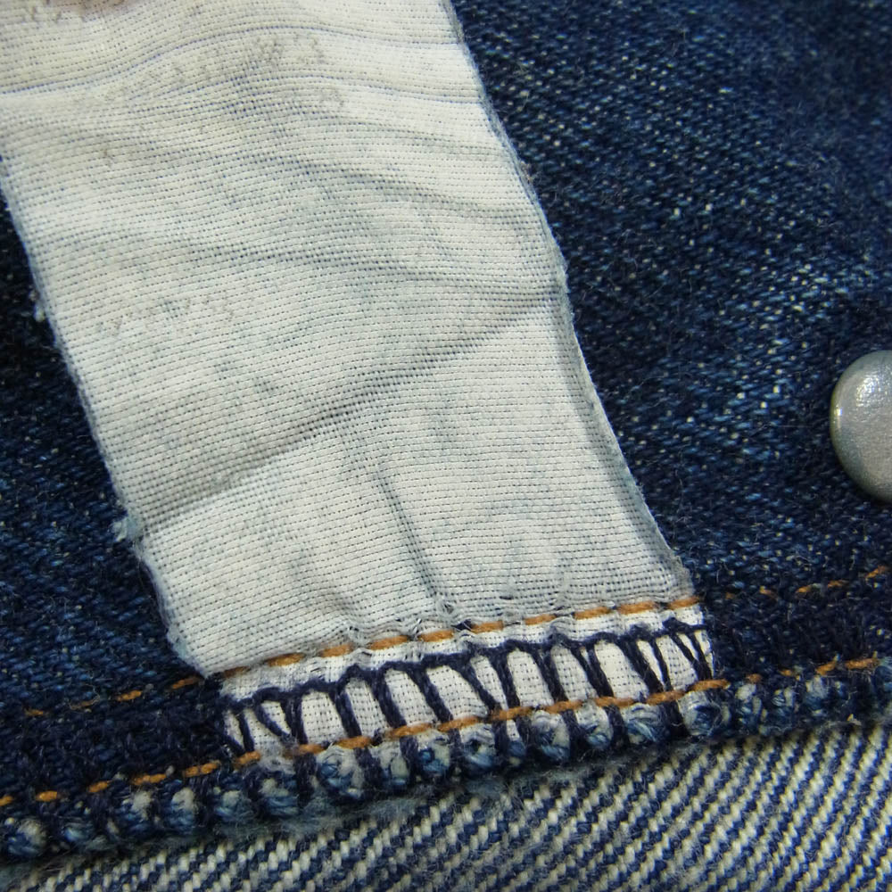 RRL ダブルアールエル 赤耳 ボタンフライ ストレート デニム パンツ インディゴブルー系 サイズ表記無【中古】